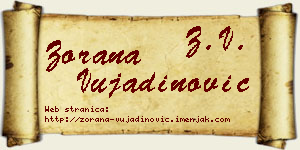 Zorana Vujadinović vizit kartica
